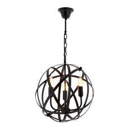 Opviq AV-4183-3BSY Lámpara de Araña de Metal Negro